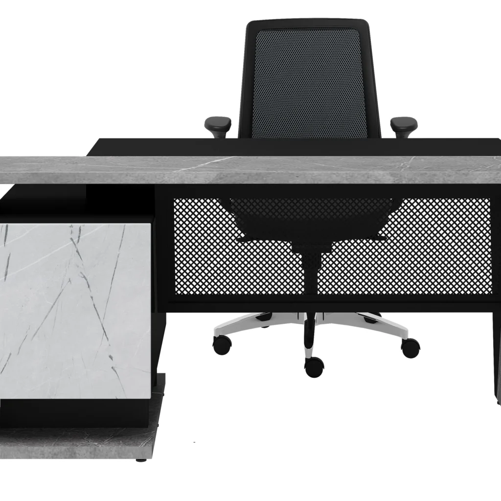 میز مدیریت مدرن با رنگ طوسی طرح سنگ